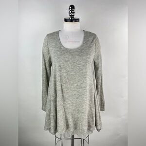 💚 3002. Gray Long Sleeve Flared Tunic